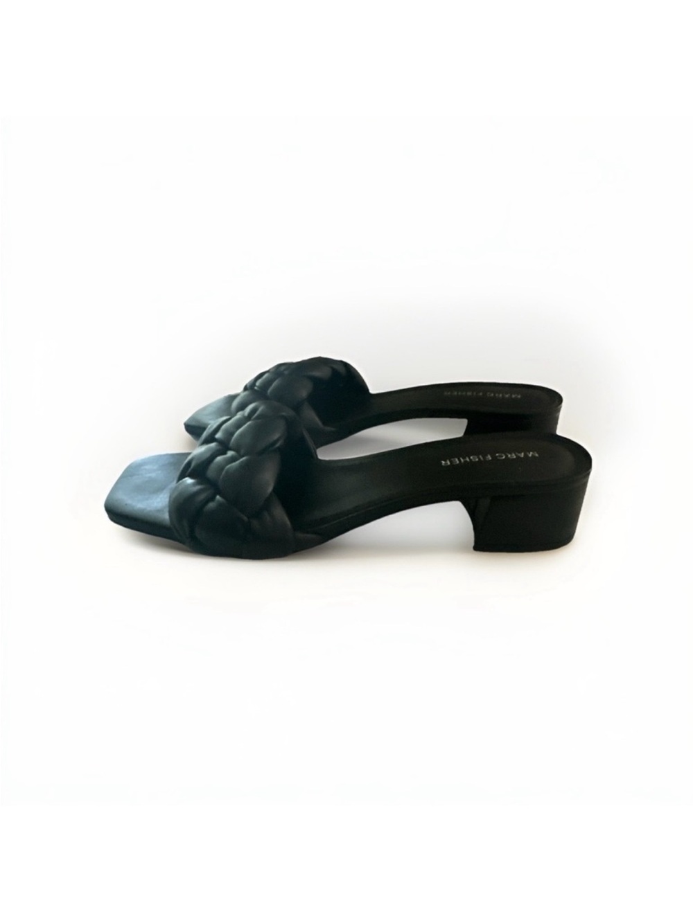 Marc Fisher Black Braided Slide Mules 9